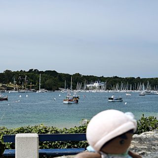 Ein Hund schaut aufs Meer