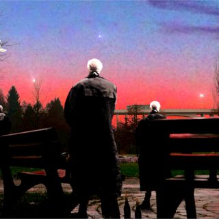 Digitales Foto: Drei Clan-Chefs im Abendrot 3