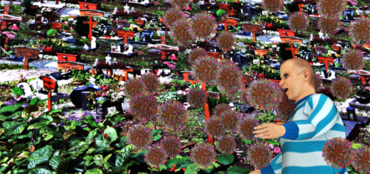 Bernd Buchhalter versucht Coronaviren zu verscheuchen. Bernd Buchhalter versucht Coronaviren zu verscheuchen.