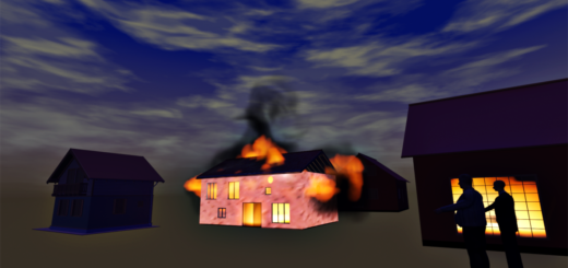 Brandstiftung: Ein Haus steht in Flammen